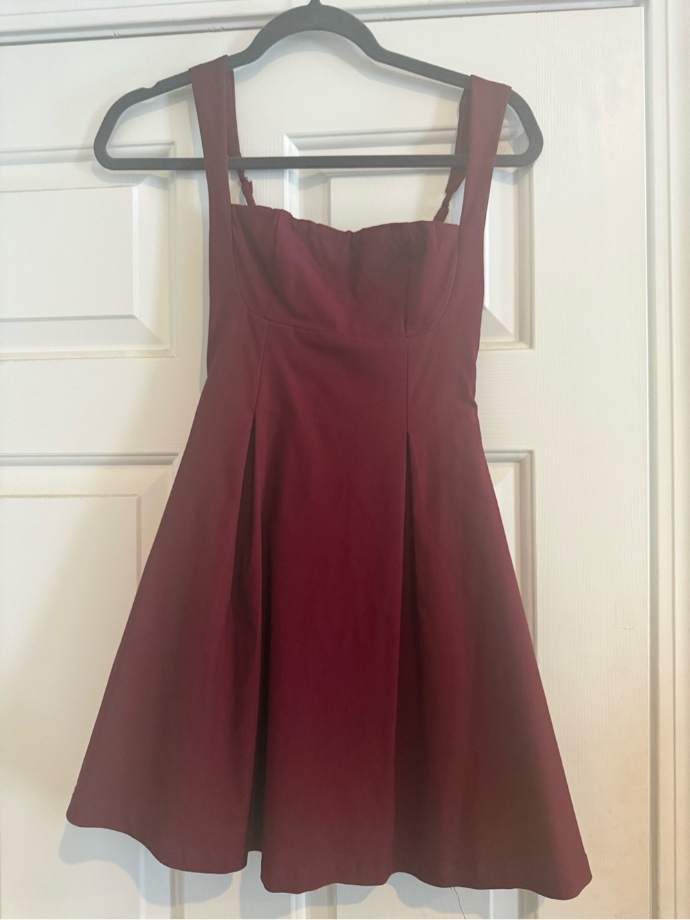 Princess Polly Burgundy Fit-and-Flare Mini Dress